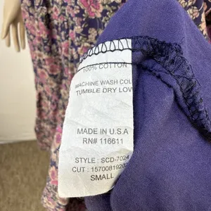 Anthropologie Self Contrast Kyra Peasant‎ Dress Size S Floral Tiered Maxi Puff thumbnail 7