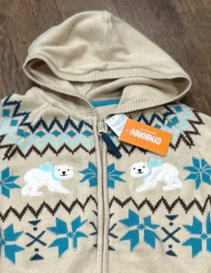Gymboree Hooded Sweater Size 6 ~ Soft Cotton Sweater Nordic Adventure NWT thumbnail 2