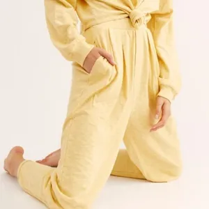 FREE PEOPLE Beach Yellow Culver City Tapered Pant S thumbnail 1