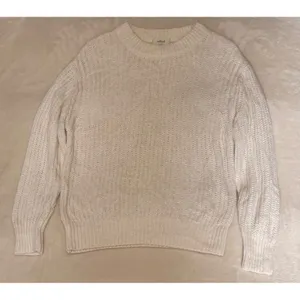 Wilfred Free Essential Chenille Crewneck Sweater Aritzia Cream Chunky Knit XS thumbnail 4