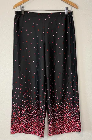 kate spade Black Pajama pants with Pink Heart Print thumbnail 1