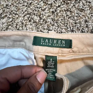 Lauren Ralph Lauren Womens Tan Khaki Ankle Zipper Straight‎ Leg Pants Size 8 thumbnail 3