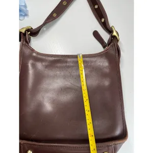 Vintage Unbranded Mahogany Leather Ergo‎ Crossbody Bag Minimalist 90s Style thumbnail 6