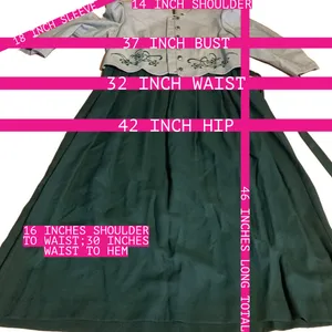 Miss Dorby Vintage 1990'S Green & White One Piece Dress With Tie Back Belt (6p) thumbnail 14