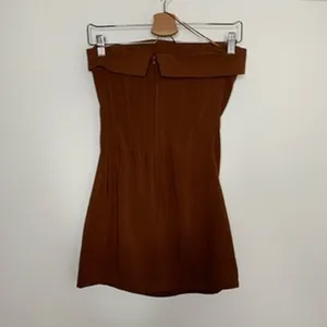 With Jean Chloe Chocolate Brown Corset Mini Dress Womens Size XS thumbnail 4