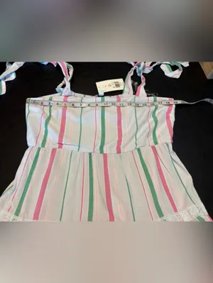 crown & ivy Pastel Striped Sleeveless Tiered Maxi Dress size XL NWT thumbnail 8