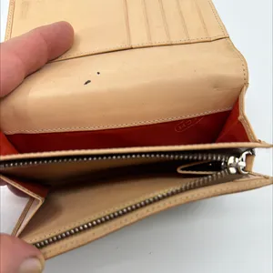 Coach Signature C Flap Brown Tan Coated Canvas Leather Wallet thumbnail 6