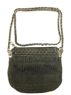 ‎Zara suede & chain strap detail Crossbody purse thumbnail 1