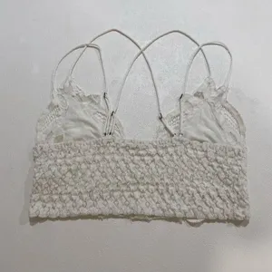 Free People FP One Lace Bralette White Crochet Strappy Boho Top Size L (Flawed) thumbnail 4