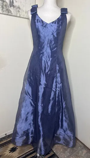 Vintage Alex Evenings Shimmer Gown | 90s Y2K Iridescent Prom Dress A Line Sz 4 thumbnail 1
