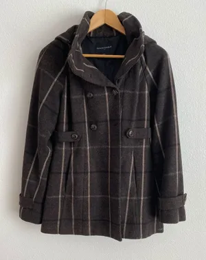 Banana Republic Women's Wool Blend Hooded Peacoat - Small thumbnail 1