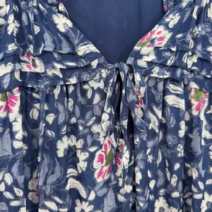 Vineyard Vines Silk Floral Shift Dress Women L Navy Coastal Preppy‎ Romantic thumbnail 6