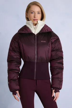 Bo+Tee Oh Polly Waterproof Layered Ski Jacket Puffer Burgundy Size M New thumbnail 1