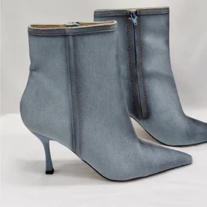 Steve Madden Womens Denim Ankle Boots Size 9.5 Blue Pointed Toe Coastal Cowgirl thumbnail 3