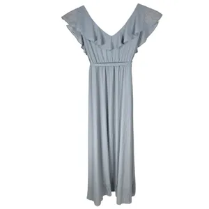 NEW Baltic Born Kristina Chiffon Dusty Blue Maxi Formal Dress Size XL Tie Waist thumbnail 4