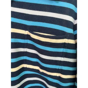 Lands End Serious Sweats Striped Quarter Zip Pullover Blue Multi XL 18 thumbnail 3