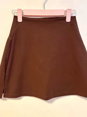 Girlfriend Collective Workout High Waist Flare Skort Skirt Brown Womens Size XS thumbnail 1