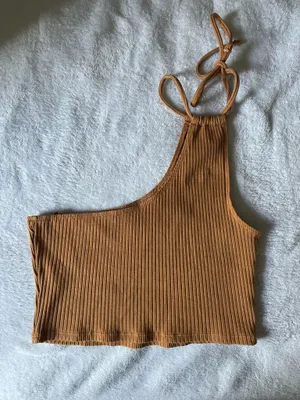 Aerie Tie One Shoulder Cropped Tank Top thumbnail 2