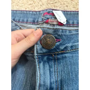 y2k mcbling Wrangler Premium Patch Low Rise Jeans Medium Wash Straight Leg 14x34 thumbnail 4