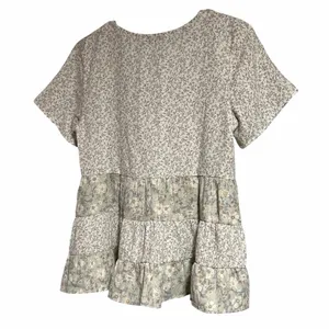Paper Crane Mixed Floral Tiered Babydoll Top Boho Cottagecore Romantic - Small thumbnail 3