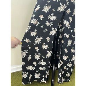 Sanctuary Black Floral Maxi Dress Small Wedding Guest Front Slit V-Neck thumbnail 7