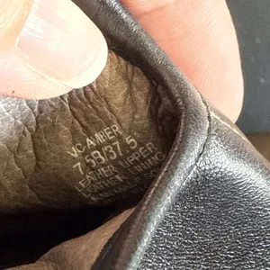 Vince Camuto Peep Toe Leather Shooties VC AMBER Booties Size 7.5 B Black Silver thumbnail 10