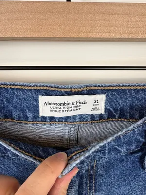 Abercrombie Ankle Straight Jeans Women’s Size 31 Short High Rise Blue Denim thumbnail 4