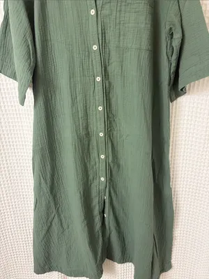 Madewell Lightestspun Cover-Up Maxi Shirtdress Sage Green Medium thumbnail 6