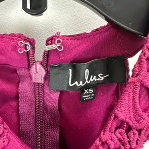 Lulus Love Poem Magenta Purple Lace Mini Dress Party Cocktail Romantic XS NWT thumbnail 7