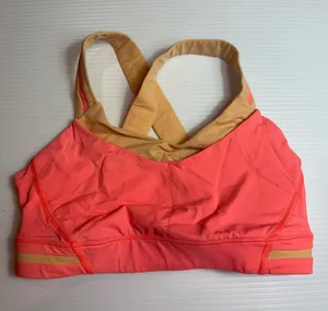 Lululemon Sports Bra‎ Coral Pink Light Support Crossback Activewear Women's 6 thumbnail 1