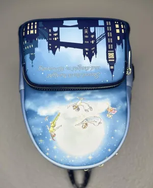 Loungefly Mini Backpack Bag Blue Peter Pan Tinker Bell Second Star Disney Glow thumbnail 1