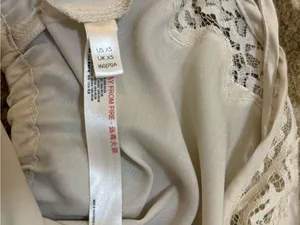 Free People Ivory Lace Satin Cropped Cami Tank Top XS Romantic Lingerie Y2K thumbnail 7