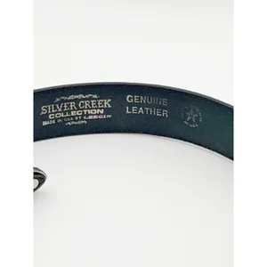 Silver Creek Collection Western Belt Size 28 Black Leather Concho Buckle Rodeo thumbnail 4