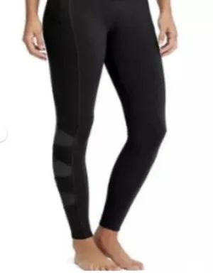 Athleta Black Mesh Detail Leggings High Rise Small thumbnail 1