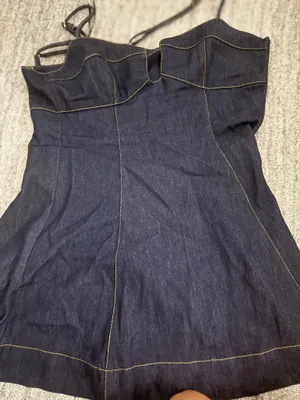 Faida Dark Wash Denim Skater Mini Dress thumbnail 1