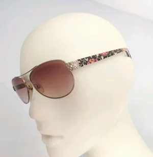 Vera‎ Bradley Aviator Sunglasses Marlene Floral Flowers Pink Rose Temples Case thumbnail 1