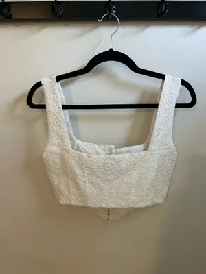 Princess Polly White Bustier Top Crop thumbnail 2