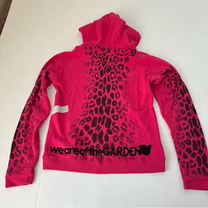 Free City Leopard Zip Hoodie Fuschia, S thumbnail 3