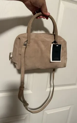 Zara Suede Leather Collection Bowling Bag‎ Crossbody thumbnail 1