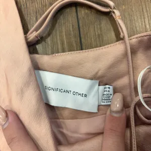 Significant Other Aria Dress Nougat Pink Satin Cowl Neck Maxi Size 6 Event Guest thumbnail 4