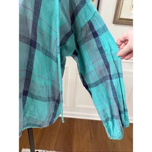 Vintage 90s Plaid Pullover Hoodie Cotton Pockets OSFM thumbnail 8