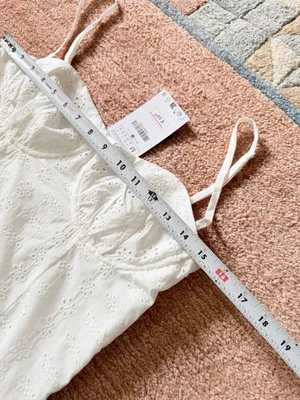 Zara White Eyelet Cotton Midi Sundress Corset Bustier Adjustable Straps NWT M thumbnail 5