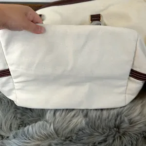 NWT Canvas Weekend Overnight Luggage Bag Brown thumbnail 3