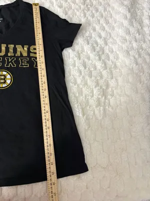 Fanatics Boston Bruins Hockey Women's V-Neck T-Shirt Black Size L thumbnail 5