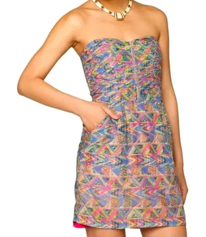 Charlie Jade‎ Anthropologie Small Ginger Dress Multicolored Silk Blend Pockets thumbnail 1