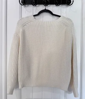 Maeve Anthropologie Cream Chunky Sweater thumbnail 5