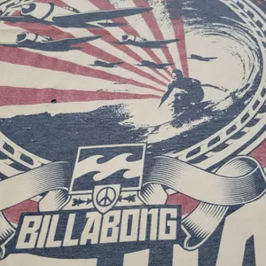 Billabong Shirt Size Small Billabong Graphic Tee "Make Waves Not War" Tiny Hole thumbnail 5