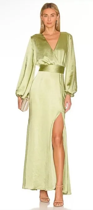 NEW NWT Elliatt Kai Maxi Dress Avocado Green thumbnail 1