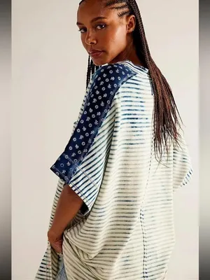 Free People We The Free True Blue Tee Med thumbnail 2