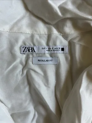 Zara White Short Sleeve Button-Down Shirt thumbnail 2